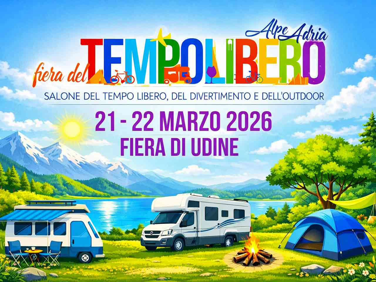 Locandina della Fiera del Tempo Libero Alpe Adria a Udine.