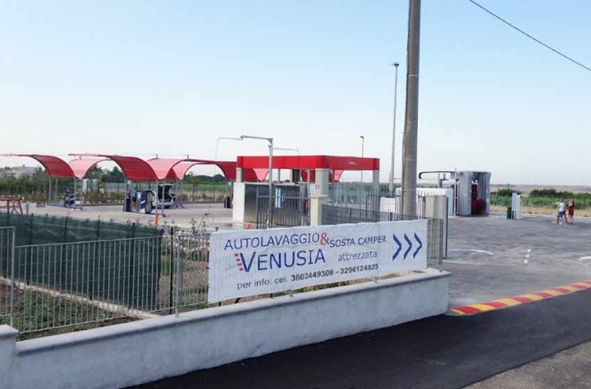 Sosta camper - autolavaggio venusia