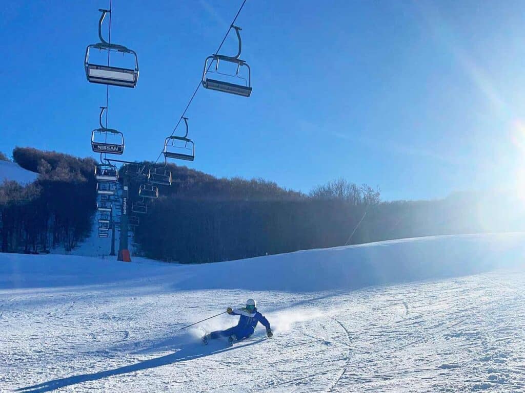 Le lezioni della Scuola Italiana Snowboard e Sci Level Up a Rocca di Cambio (AQ).