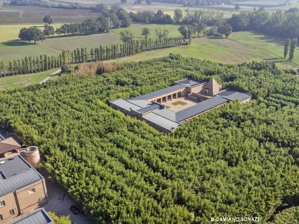Veduta aerea del Labirinto della Masone a Fontanellato (PR), uno dei luoghi da visitare in camper a gennaio consigliati dal PLEINAIRCLUB.