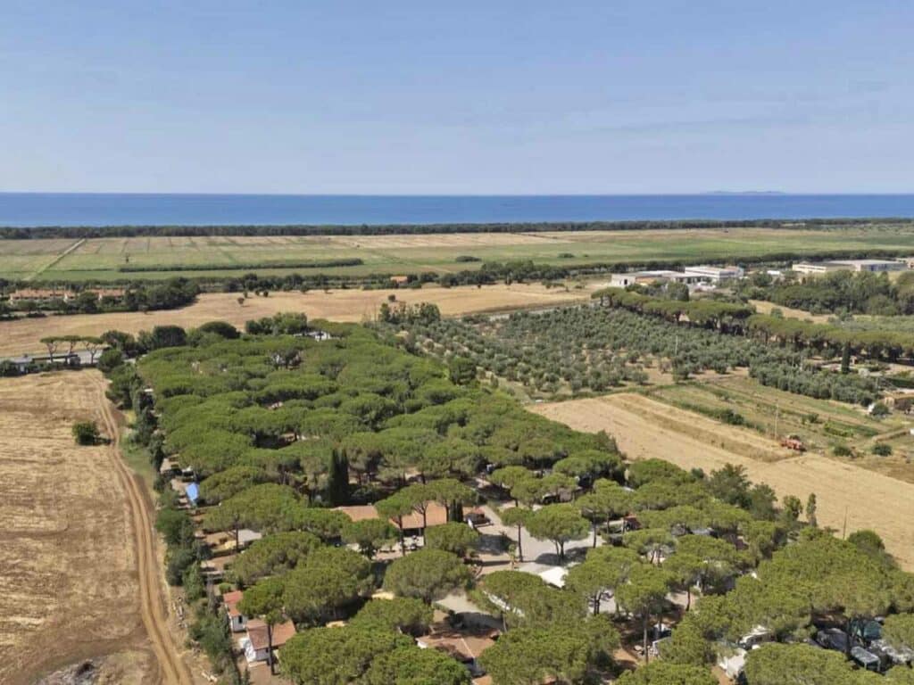 Veduta aerea del campeggio Costa d'Argento.