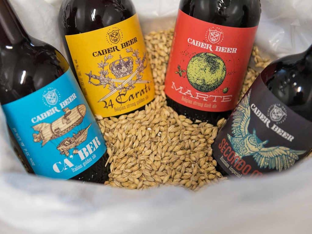 Alcuni prodotti del birrificio Caber Beer di Spoleto (PG).