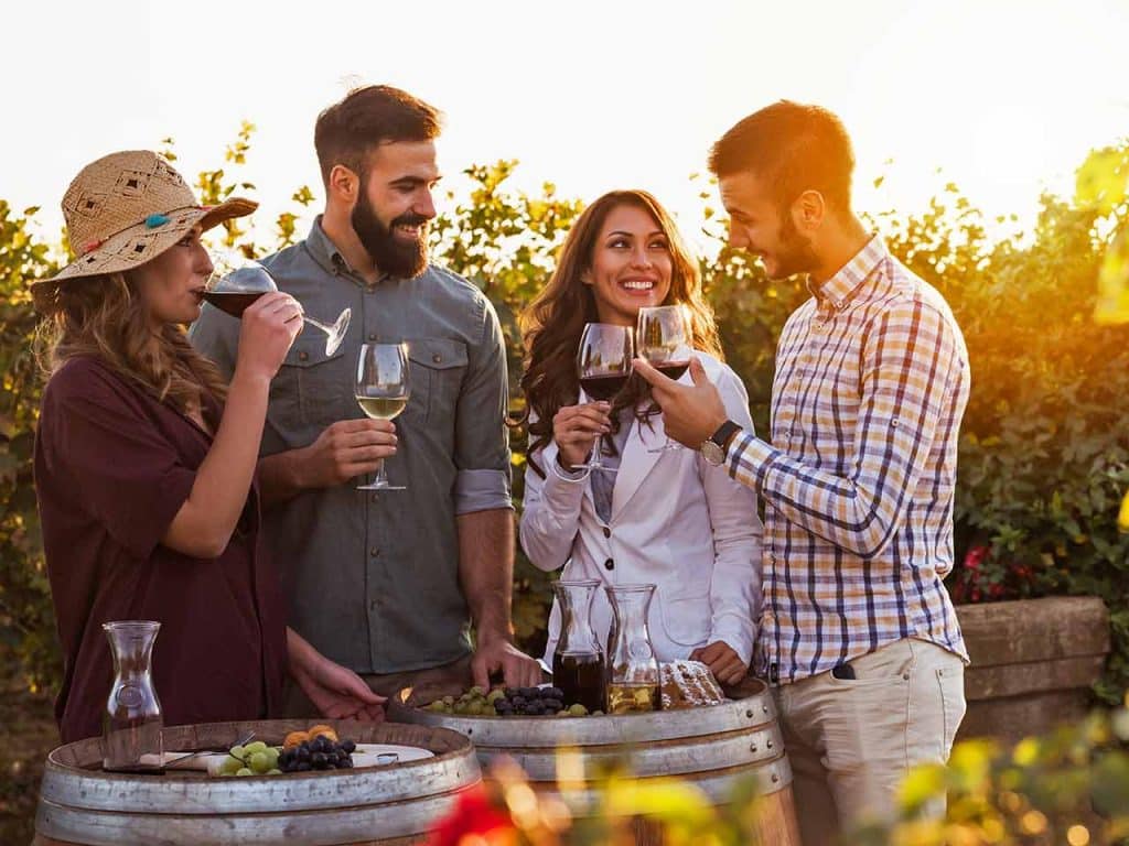 Una degustazione di vino in un vigneto una delle cose da fare questa primavera in camper secondo il PLEINAIRCLUB.