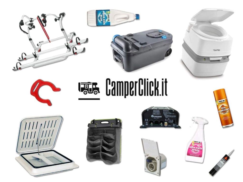 Alcuni prodotti venduti da CamperClick.it.